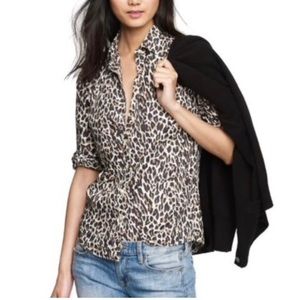 J Crew Perfect Shirt leopard